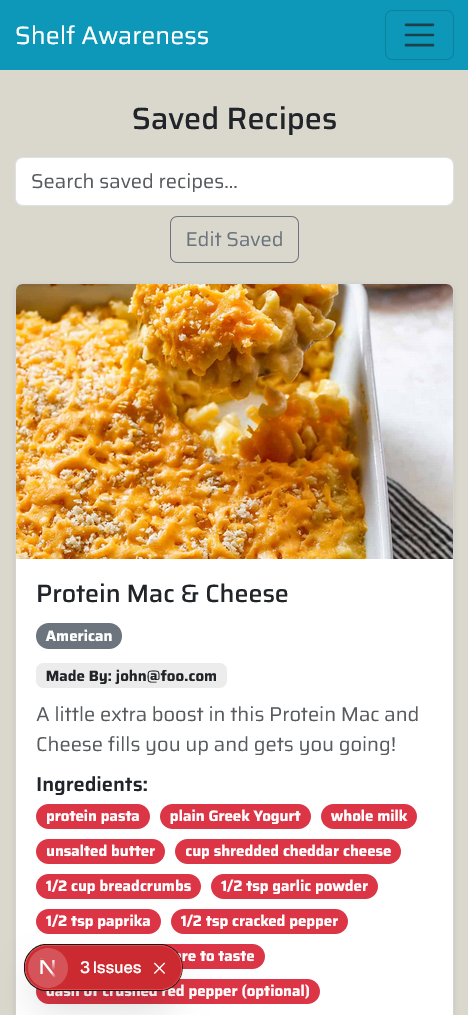Shopping List Mobile Mockup