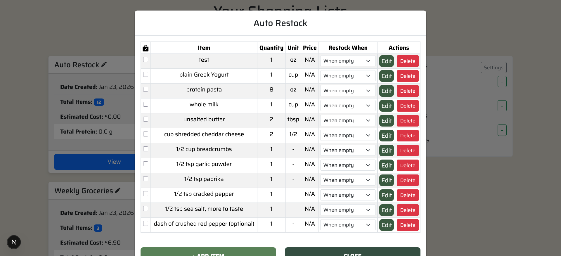 Add Missing Ingredients To Shopping List
