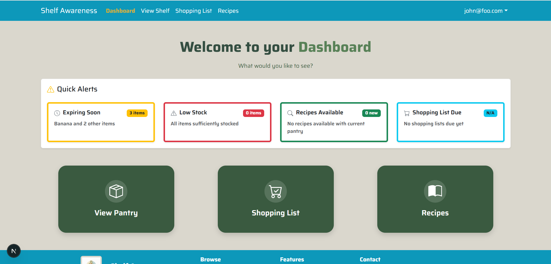 Dashboard Page
